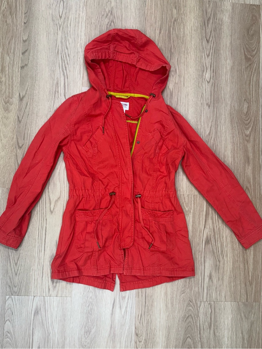 Mossimo Supply Co. Red Hooded Drawstring Anorak